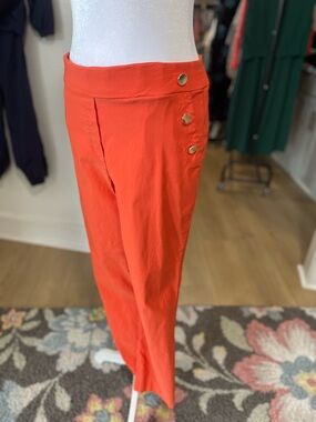 Jules & Leopold Coral-Orange High-Waist Trousers